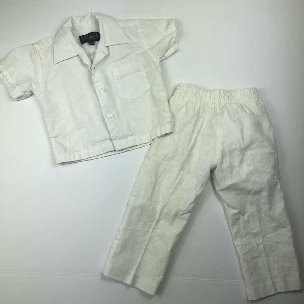 Boys 18 month guayabera cigar shirt set EUC